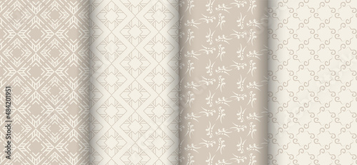 Modern background patterns with geometric elements - set