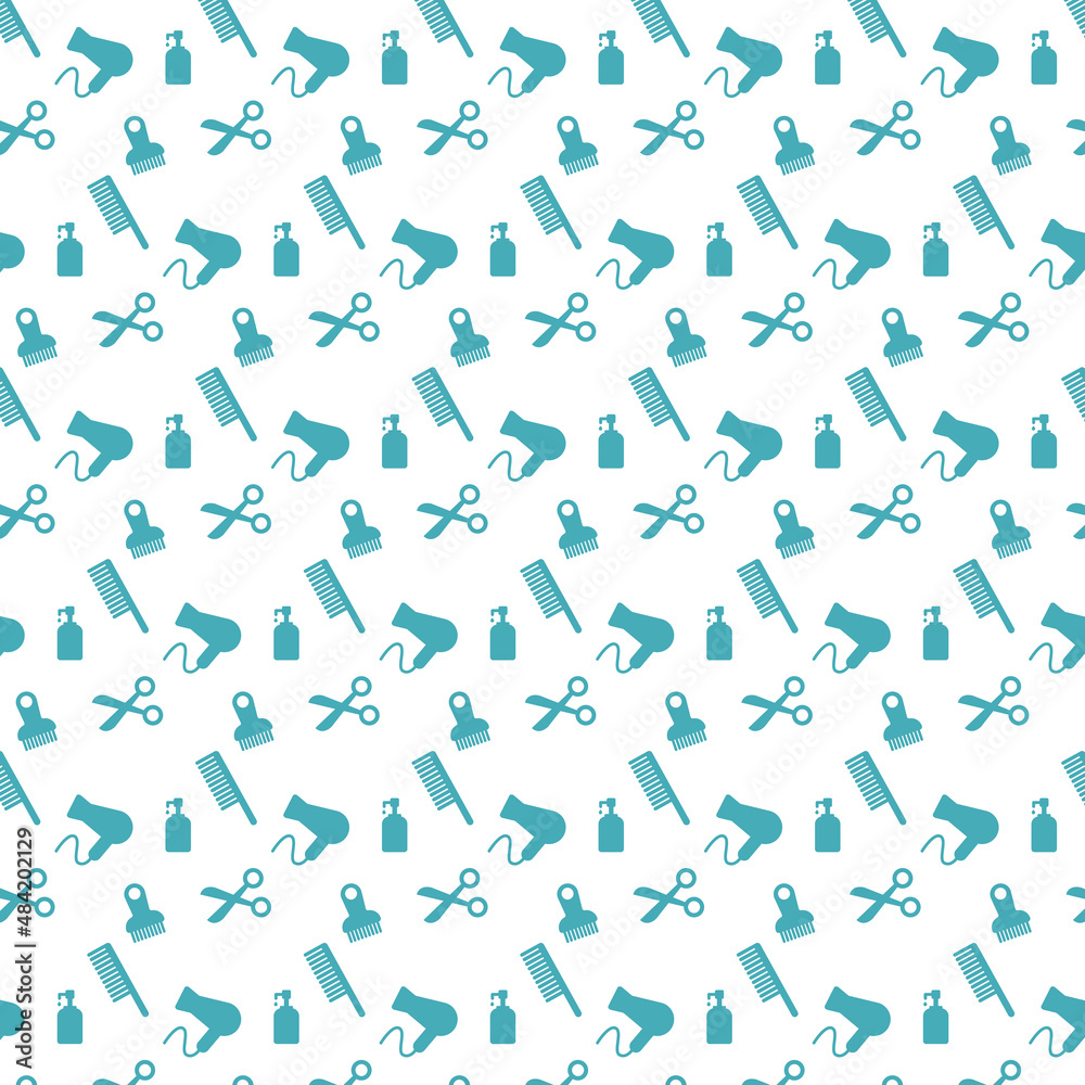 Pattern of tools for barber, grooming or haircut. Background with grooming and haircut tools. Pattern of tools for barber, grooming or haircut. Background with grooming and haircut tools.