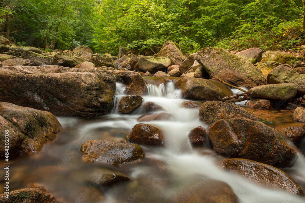 Ilse waterfall in the Harz Mountains with rock formation. Autumn mood Ilse waterfall in the Harz Mountains with rock formation. Autumn mood