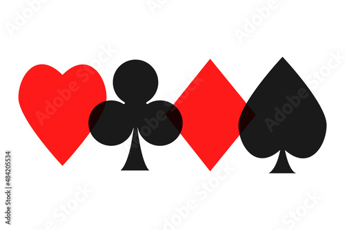 A set of symbols for playing cards. Vector illustration isolate on a white background.