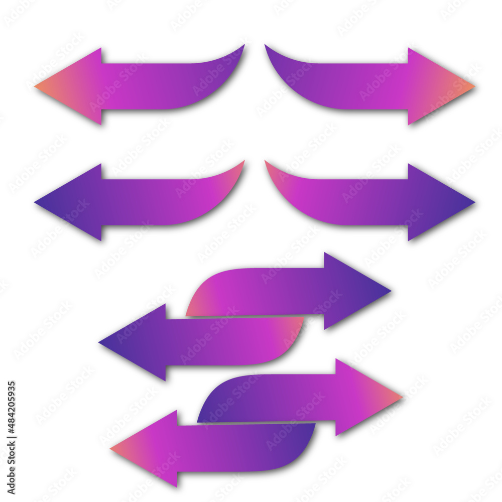 set of gradient arrows set of gradient arrows