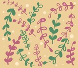 Pattern with twigs. Botanical illustration. For printing on textiles, wallpaper.