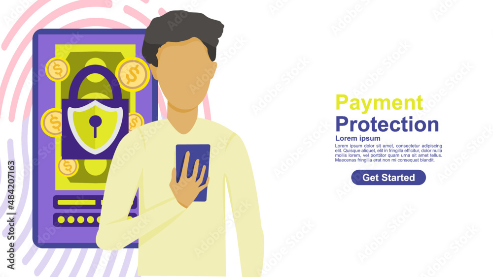 Payment protection concept. Vector illustration. Payment protection concept. Vector illustration.