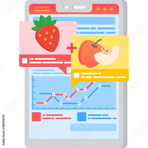 Fruit grafting icon vector mobile app for control