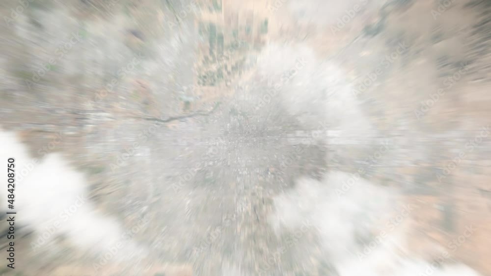 Zoom in from space and focus on Mesa, Arizona, USA. 3D Animation. Background for travel intro. Elements of this image furnished by NASA	