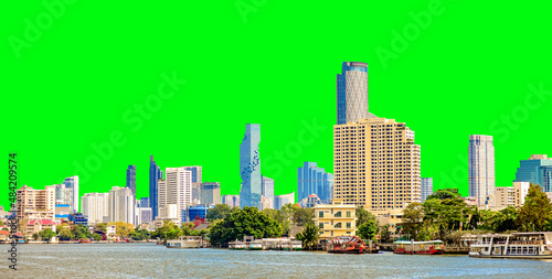Picture of a city with many tall buildings. Bangkok city building. with clipping path © STOCK PHOTO 4 U