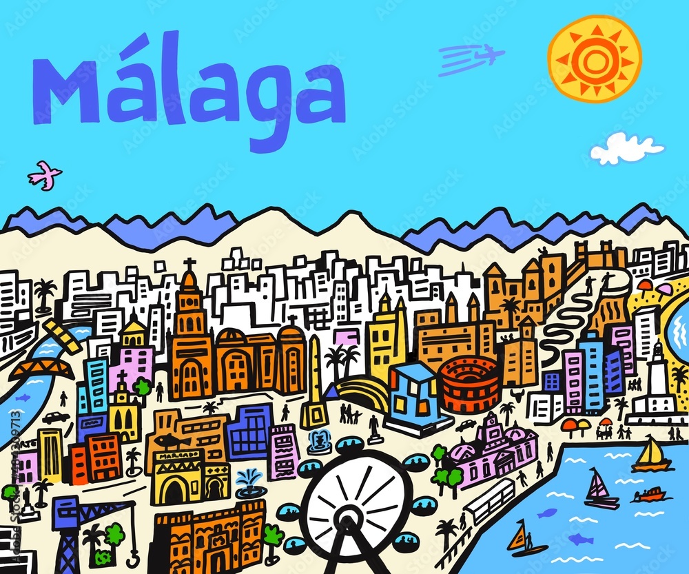 Malaga City Illustration