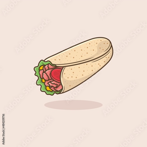 cute cartoon kebab. vector illustration for mascot logo or sticker