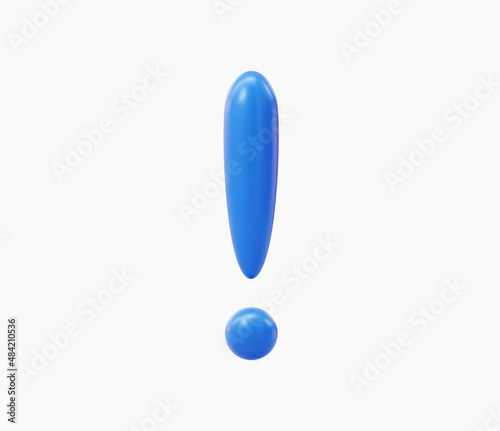 3D Realistic blue warning sign vector illustration.