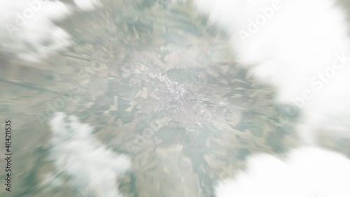 Zoom in from space and focus on Pleven, Bulgaria. 3D Animation. Background for travel intro. Elements of this image furnished by NASA	 photo