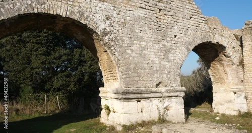 Barbegal aqueduct, Roman ruins in Fontvielle, Provence, Southern France photo