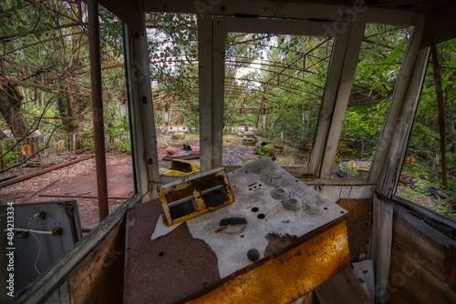 Bumper Cars in Prypiat amusement park in Chernobyl