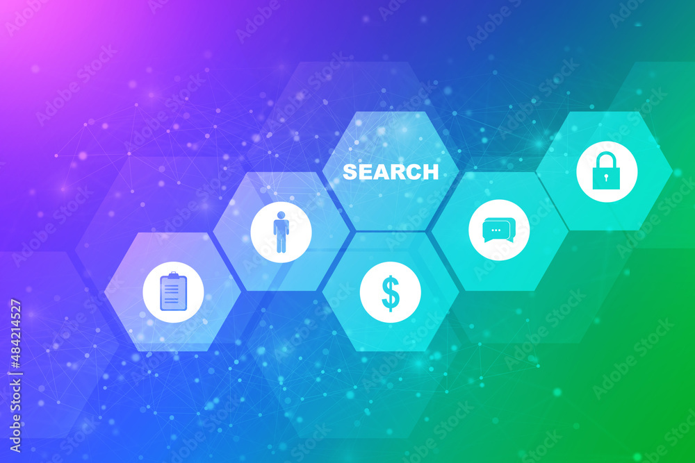 2D Digital Abstract Business Networking background

