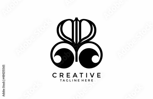 Art Deco Style Abstract Typography Logo Monogram