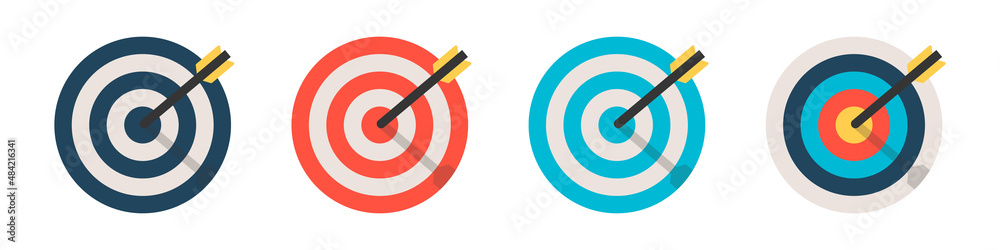 Target icon set with shadow Target icon set with shadow