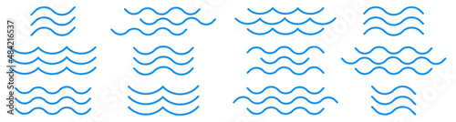Wave icon set simple design