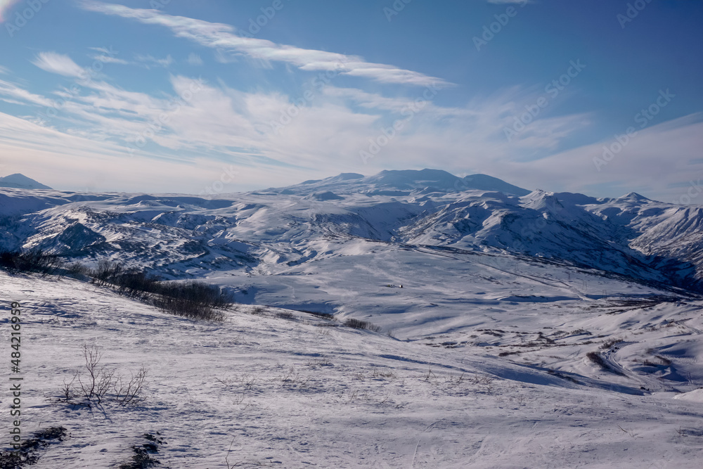 Fototapeta premium Winter landscape on the Vilyuchinsky pass