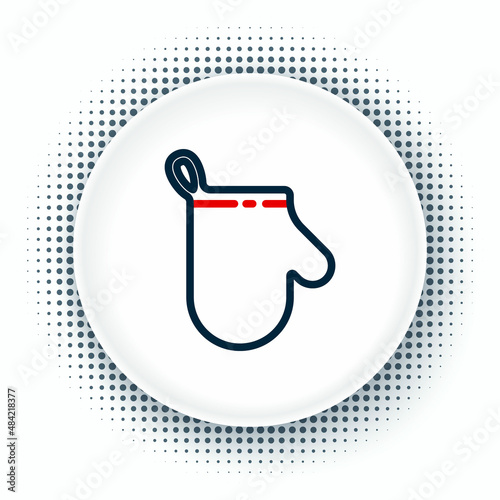 Line Oven glove icon isolated on white background. Kitchen potholder sign. Cooking glove. Colorful outline concept. Vector