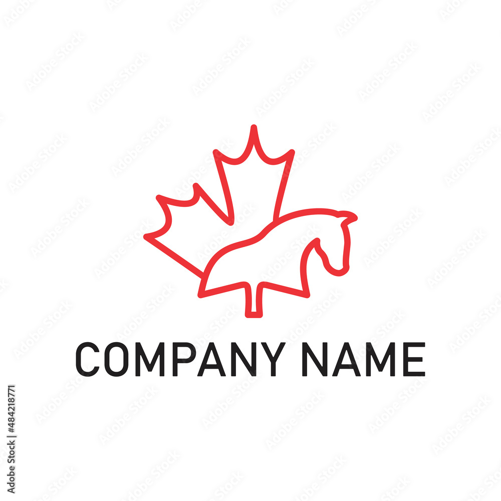 Obraz premium maple horse logo design template