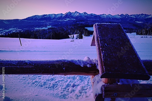 High mountains view before sunrise