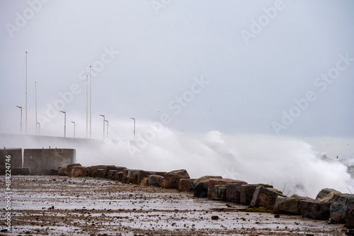 Powerful winter storm Malik makes massive waves on the ocean photo