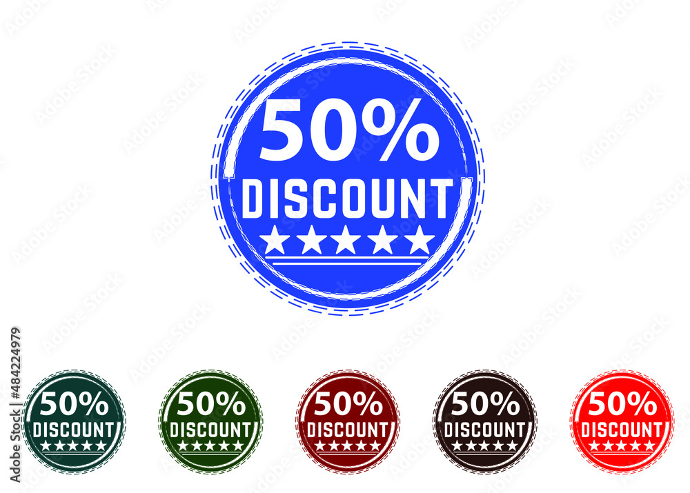50 percent discount new offer logo and icon design