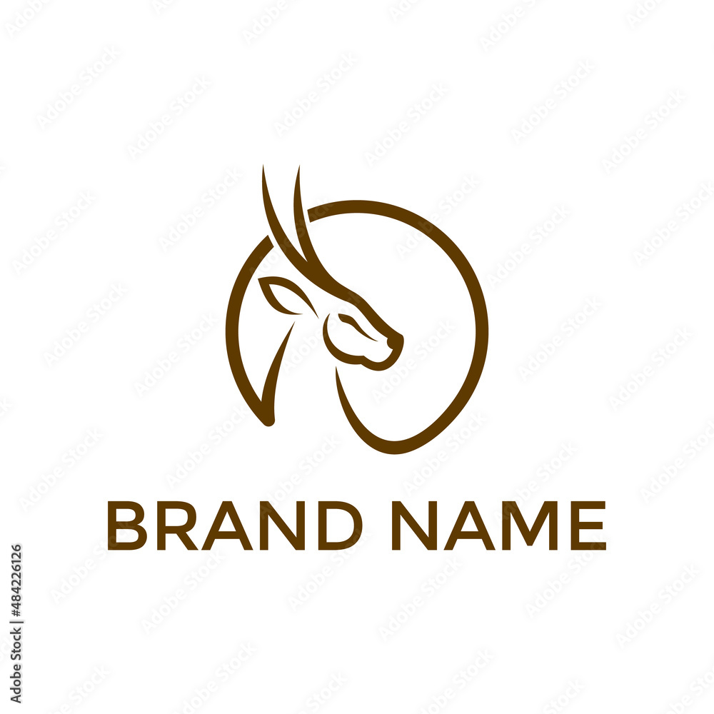 Obraz premium goat head logo design vector template