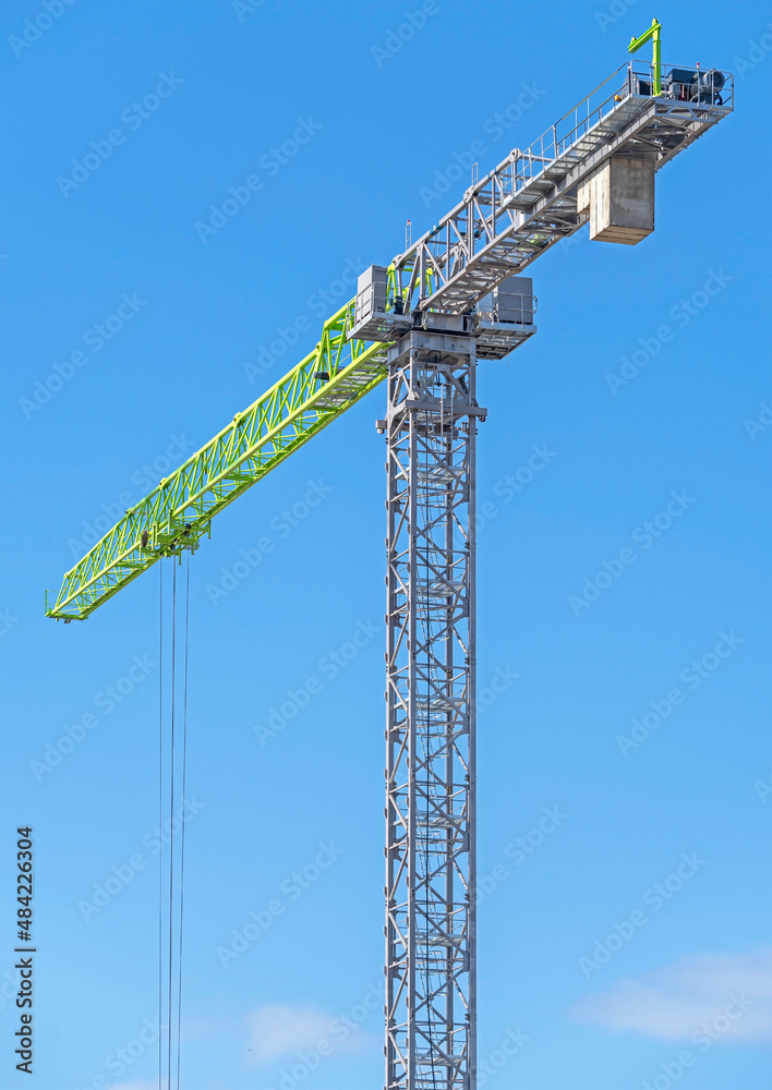 construction crane at blue sky background construction crane at blue sky background
