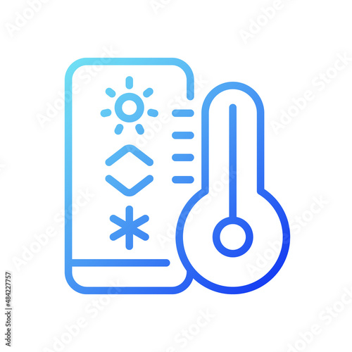 Temperature regulation gradient linear vector icon. Thermostat for climate control. Internet of Things. Thin line color symbol. Modern style pictogram. Vector isolated outline drawing