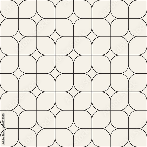 Vector seamless pattern. Repeating geometric elements. Stylish abstract monochrome background design.