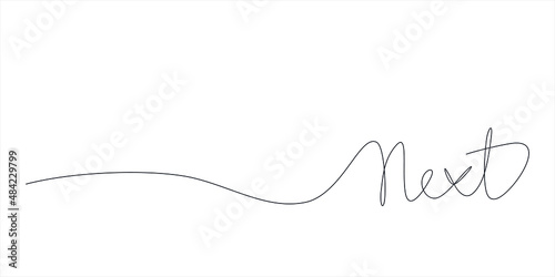 The word Next handwritten in a continuous line. Simple linear style vector illustration concept. 