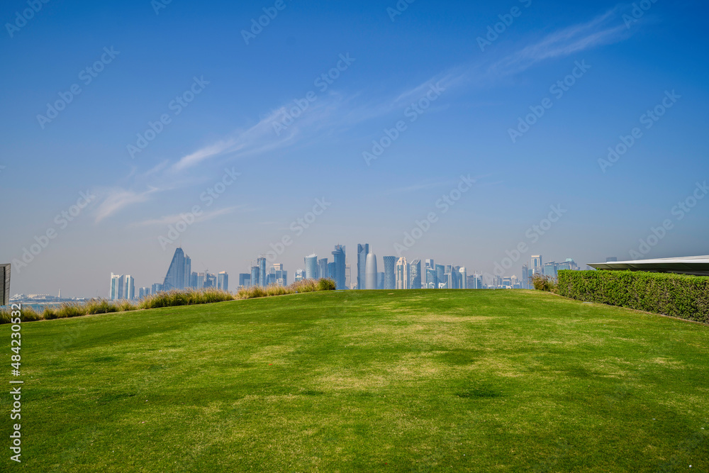 Doha skyline from MIA Park
