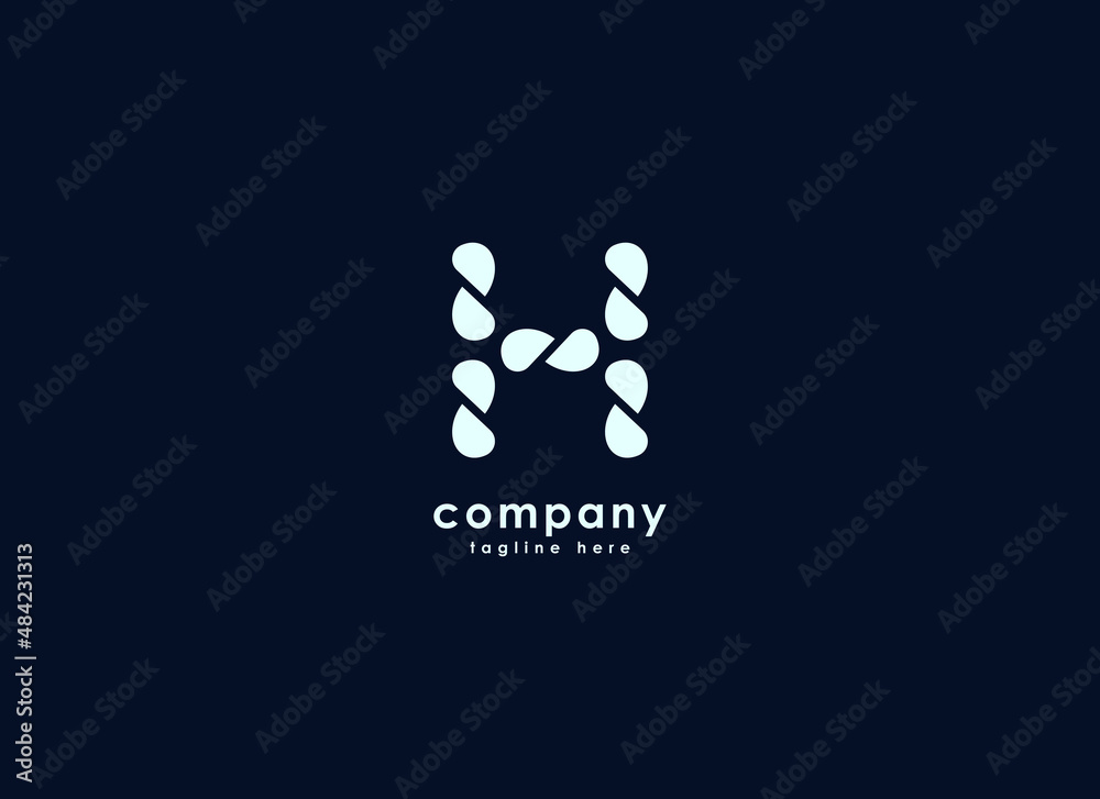 Abstract Initial Letter H Logo. Flat Vector Logo Design Template Element.