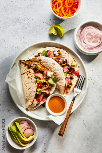 Mexican Beef Tacos with Toppings photo