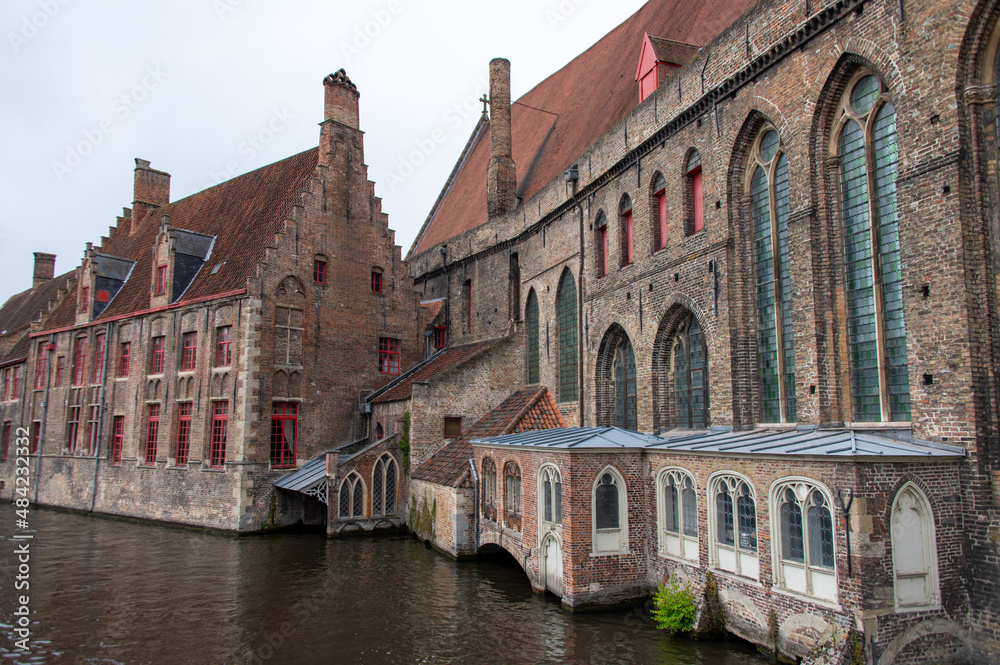 Medieval Bruges canal scene 1