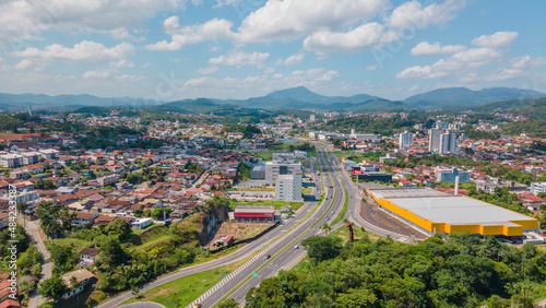 Vista aérea panoramica de Blumenau em Santa Catarina