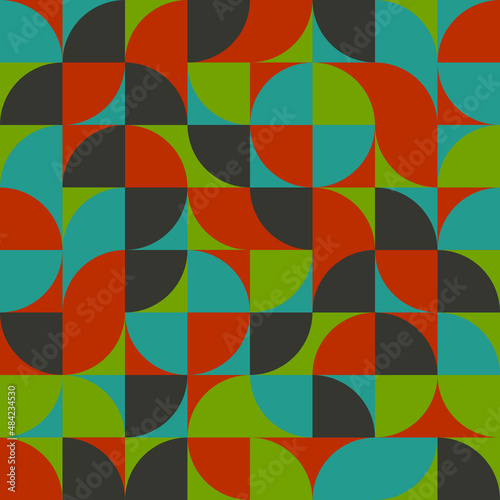 abstract geometric seamless pattern in bright colors