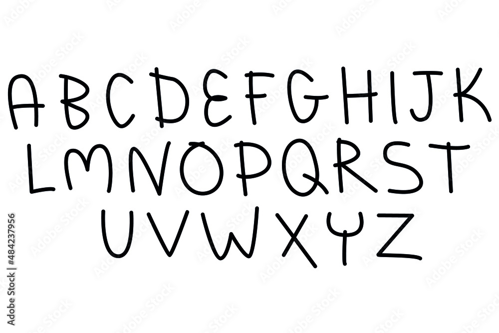 Vector hand drawn alphabet. Brush painted letters, rough contour. Vector hand drawn alphabet. Brush painted letters, rough contour.