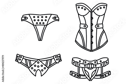 Hand drawn lingerie panty and bra set vector image