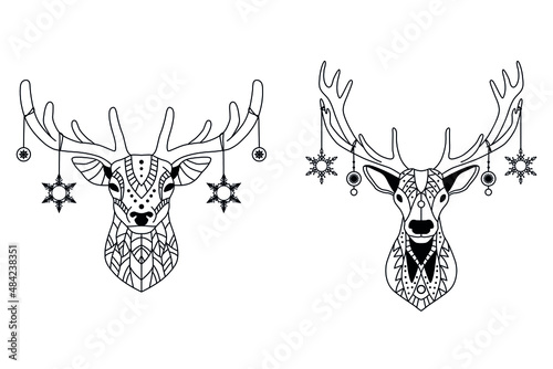 Vector deer, vector deer christmas decoration