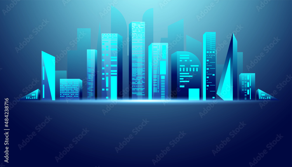 abstract building modern blue and space on a modern background futuristic digital abstract building modern blue and space on a modern background futuristic digital