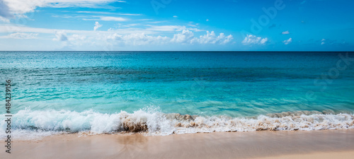 Beautiful beach in Sint Maarten, Lesser Antilles.