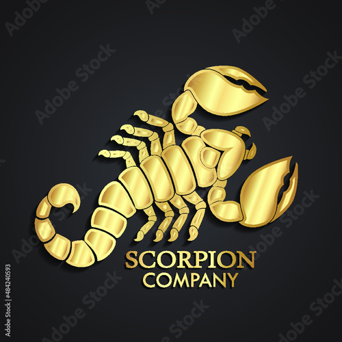 3d golden scorpion logo