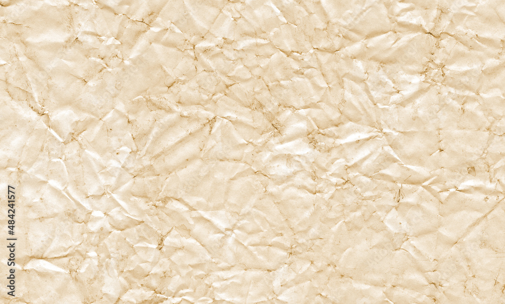 Old brown crumpled paper texture background