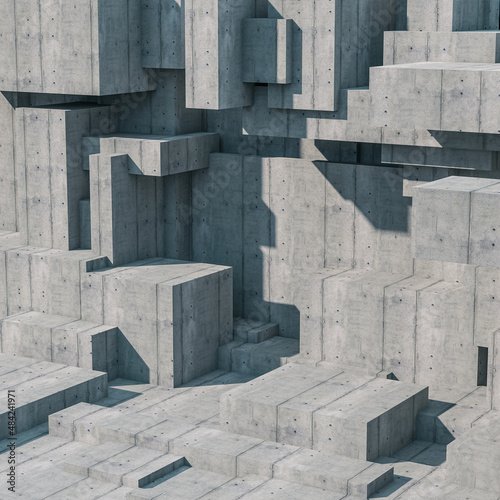 Fototapeta Naklejka Na Ścianę i Meble -  concrete blocks abstract structure square format.