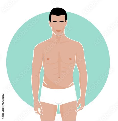 Sexy and athletic guy with boxes