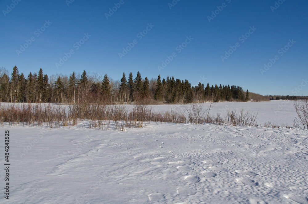 Frozen Astotin Lake in the Winter Frozen Astotin Lake in the Winter