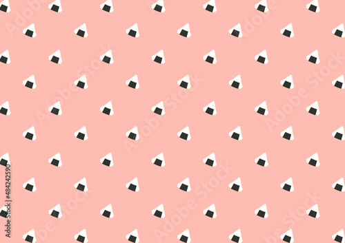 Onigiri pattern wallpaper. Onigiri on pastel background. Onigiri icon.