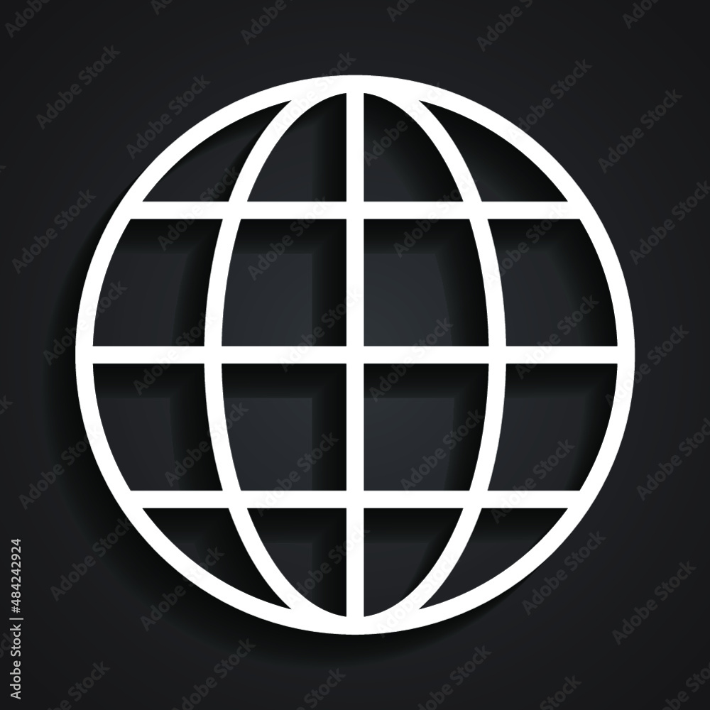 simple globe 3d shape on dark background/ vector illustration simple globe 3d shape on dark background/ vector illustration
