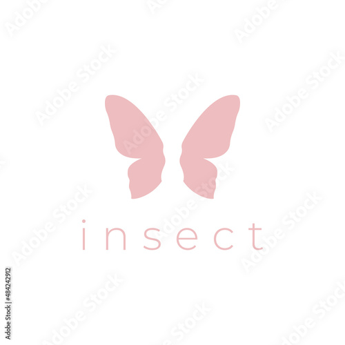 simple shape wings butterfly minimalist logo design, vector graphic symbol icon illustration creative idea
